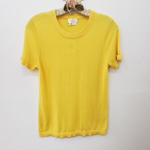 Kate Spade top pullover shirt yellow bow on sleeve edge. EXCELLENT CONDITION